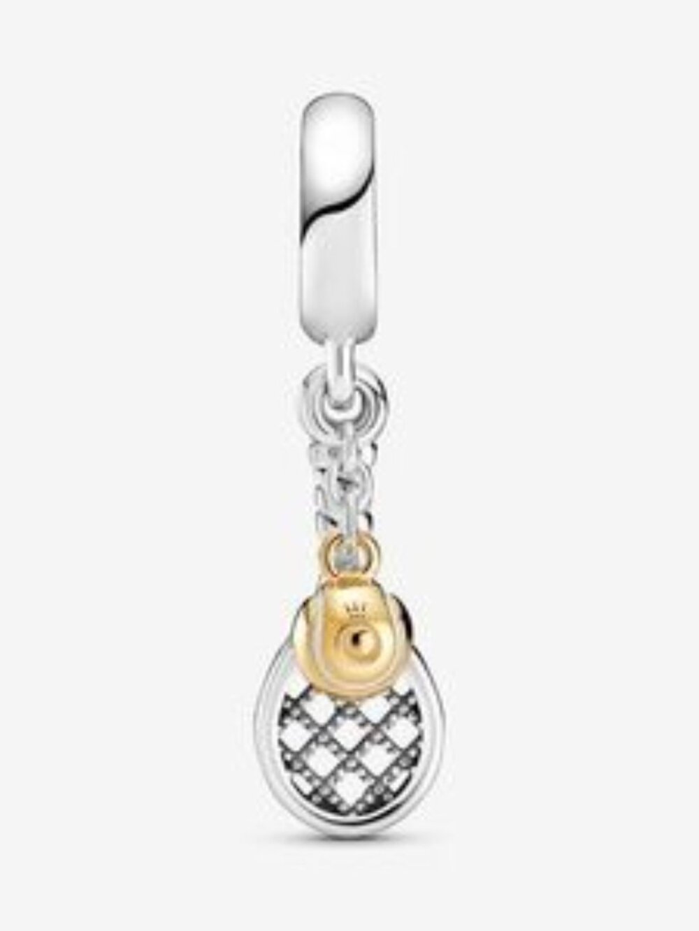 Tennis Racket and Ball Dangle Charm - Picture 2 of 3